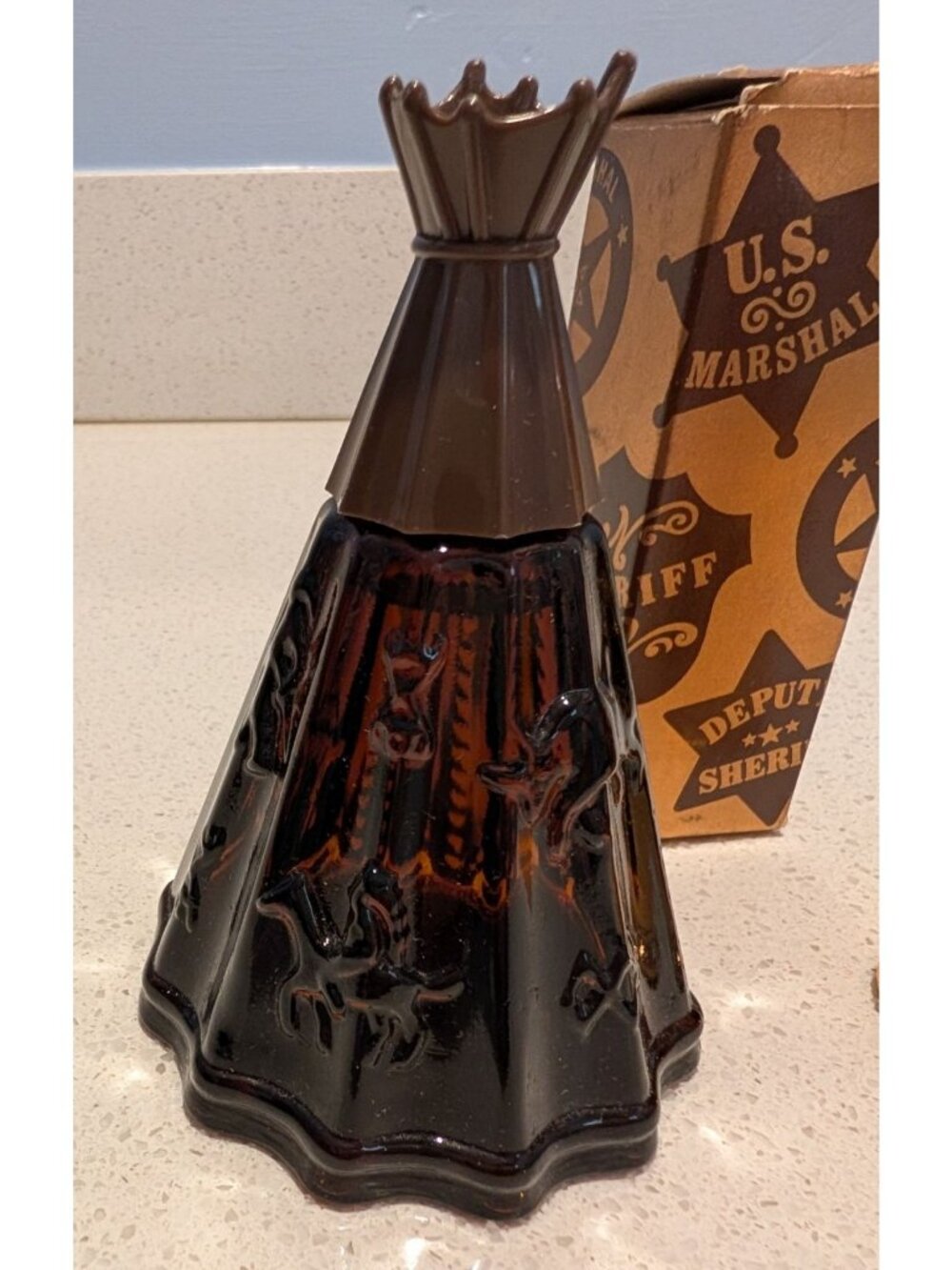Vintage Avon Indian TeePee Cologne Bottle Wild West Bullet Decanter 1970s - Picture 3 of 16